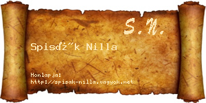 Spisák Nilla névjegykártya